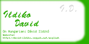 ildiko david business card